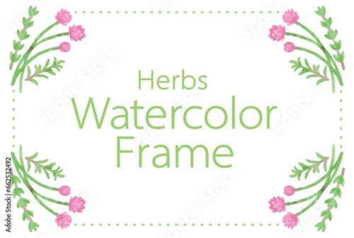 アロマに使われるハーブ・植物のイラスト・フレーム。ベクター素材