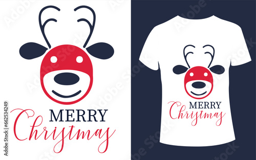 Merry Christmas t-shirt design with Christmas vector