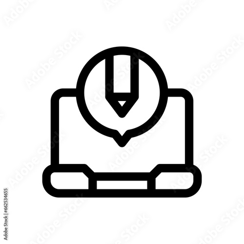 blogging line icon