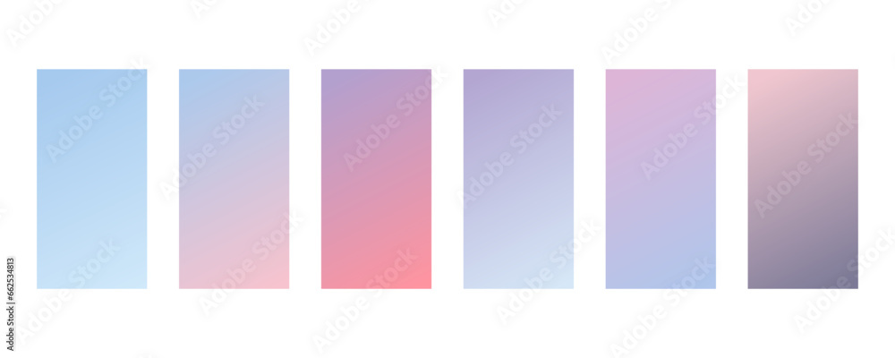 Fototapeta premium Pastel gradient backgrounds. Winter light blue and purple sky. Abstract soft vector designs.