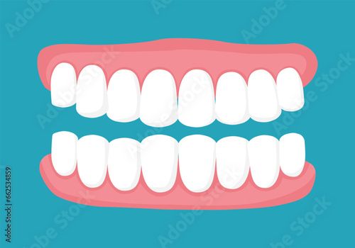 Dentures or false teeth concept design