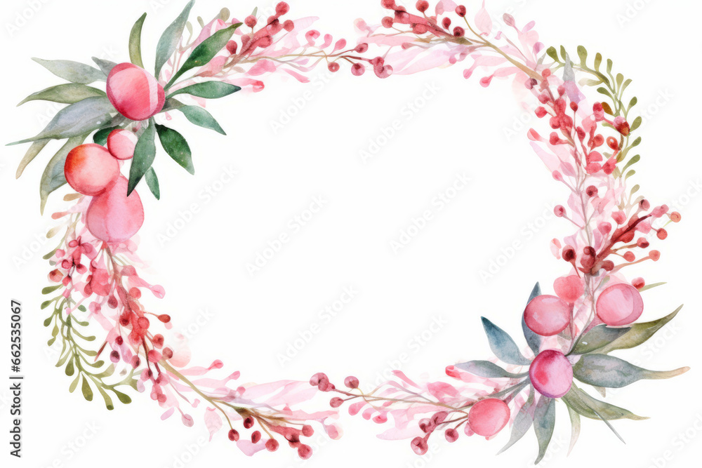 Watercolor flower frame, great for social media and greeting cards