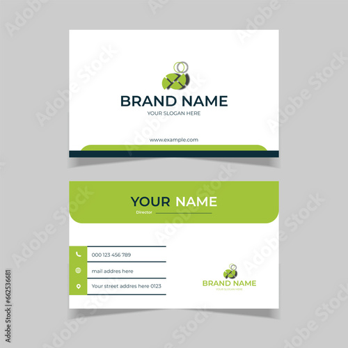elegant business card design template green and white color