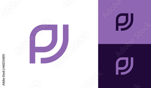 Letter PJ initial monogram logo design