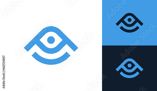 Letter A smile optic logo design