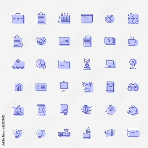 big set business icon, two color business icon