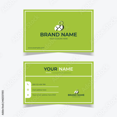 elegant business card design template green and white color