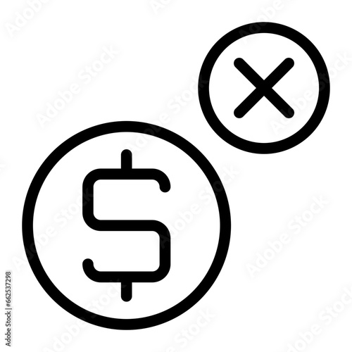not accepted line icon