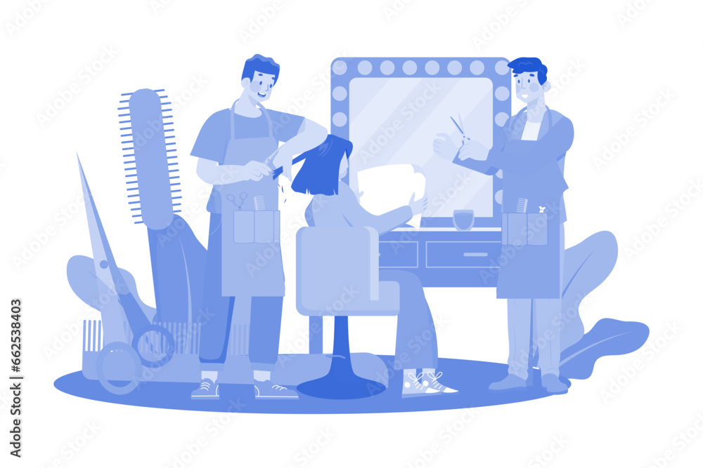 Woman getting her hair cut at the beauty salon. Woman getting her hair cut at the beauty salon.