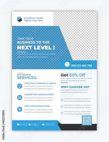 Vector professional corporate business agency a4 size print-ready flyer design