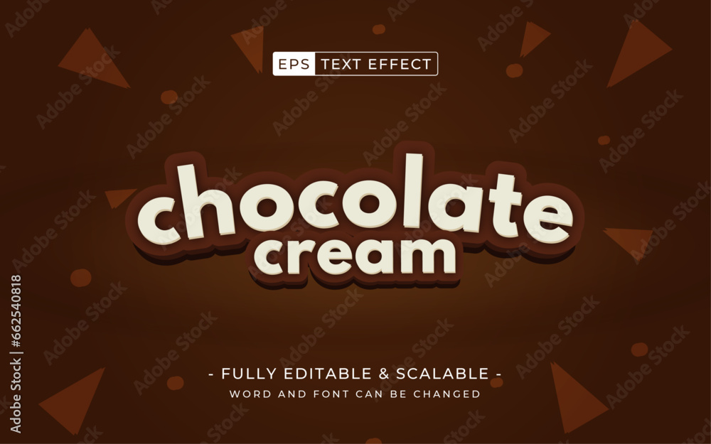 Chocolate cream 3D editable text effect