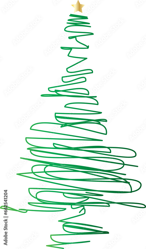 Hand drawn doodle line art christmas tree. Hand drawn doodle line art christmas tree.