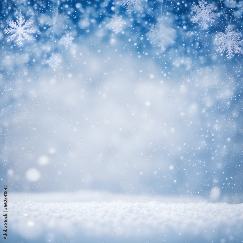 Fototapeta premium Natural Winter Christmas with snowfalls background. A Generative AI Digital Illustration. 
