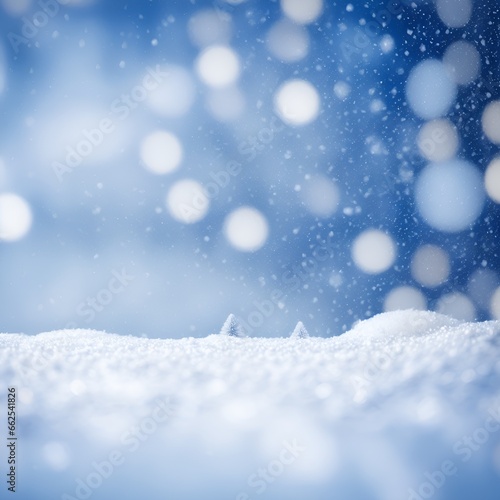 Natural Winter Christmas with snowfalls background. A Generative AI Digital Illustration.  © Amlumoss