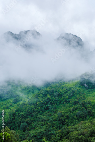 Doi Luang Chiang Dao mountain hills in Chiang Mai, Thailand. Nature landscape in travel trips and vacations. 