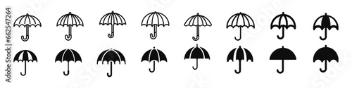 Umbrella icon, umbrella Icon vector flat design, Umbrella icon. Protection parasol symbol. Rain weather signs. Season symbols. Rainy icons. umbrella vector icon template, Umbrella pixel perfect linear