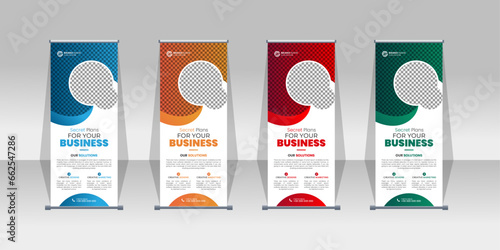 X banner, roll up, pull up, pop up banner design for corporate business marketing and advertising purpose . 4 color and 4 set of gradient layout