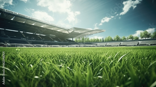 Ground-Level Glimpse of a Soccer Stadium's Lawn