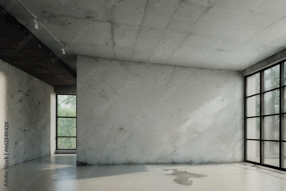 Obraz premium empty room with windows - Generative AI 