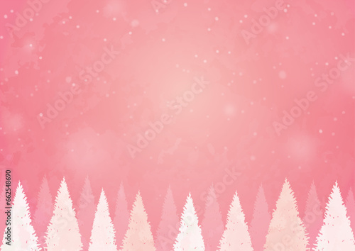 Snow forest - pink