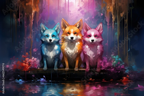 Curious spirit foxes  able to traverse between the spirit and physical realms - Generative AI