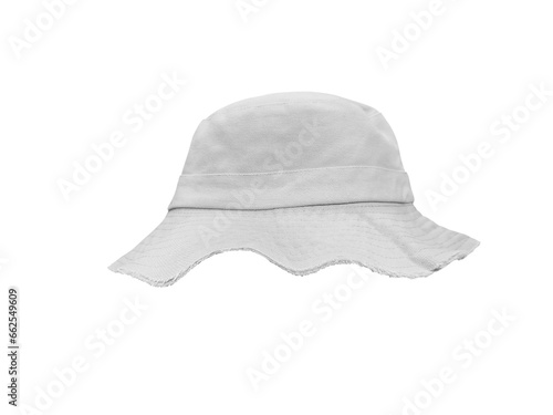 white bucket hat Isolated PNG transparent.