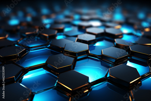 3d background with hexagonal shapes and texture by generative AI