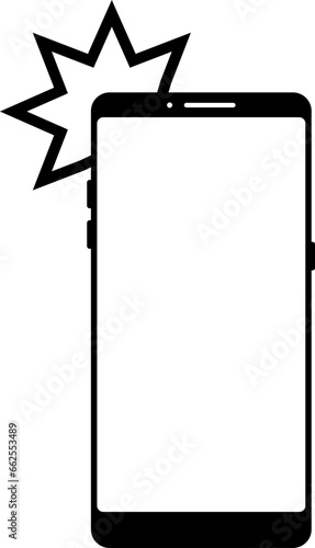 Photo on smartphone with flash vector. Smartphone, Selfie, Flash icon