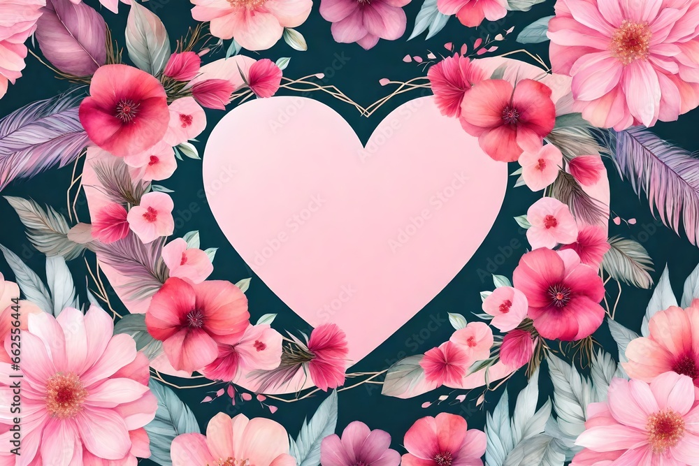 Fototapeta premium pink flower frame