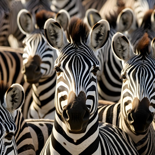 close up portrait Zebras looking into camera  Funny and adorable animals