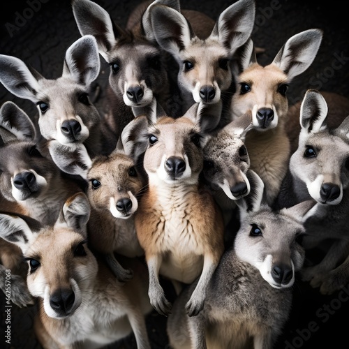 multiple Kangaroos packed together
