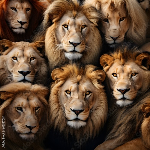 multiple Lions packed together