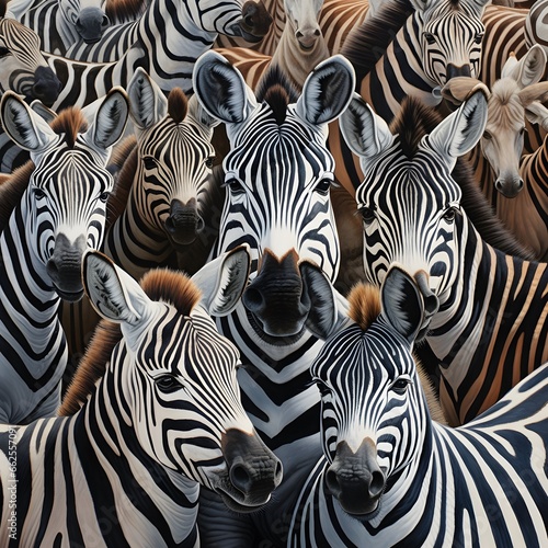 Zebras looking directly at the camera
