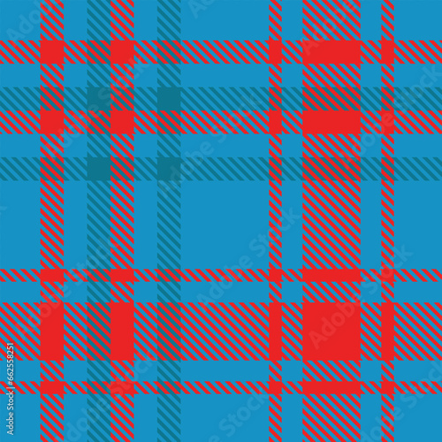 Blue Red Plaid Tartan Seamless Pattern. Check fabric texture for flannel shirt, skirt, blanket 