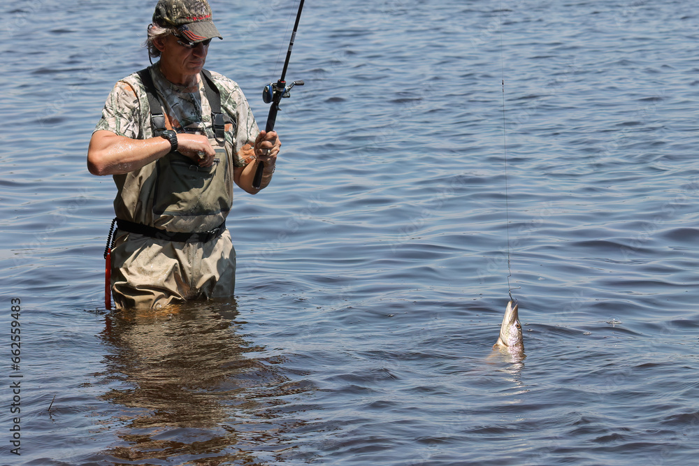 Fishing. One of a series of photos of fishermen catching northern pike. Fishing. One of a series of photos of fishermen catching northern pike.