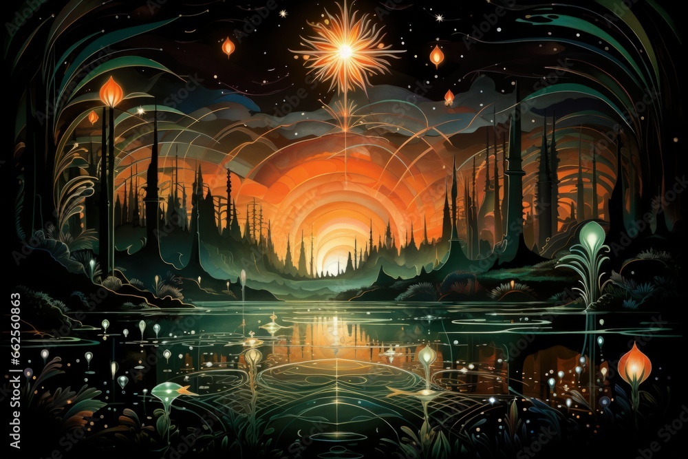 Elusive water elementals, appearing as shimmering aquatic beings - Generative AI Elusive water elementals, appearing as shimmering aquatic beings - Generative AI