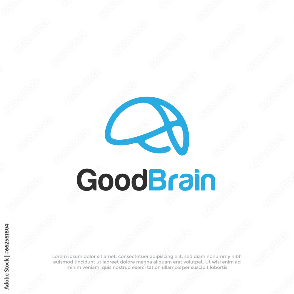 Good brain minimalist logo design vector template Good brain minimalist logo design vector template