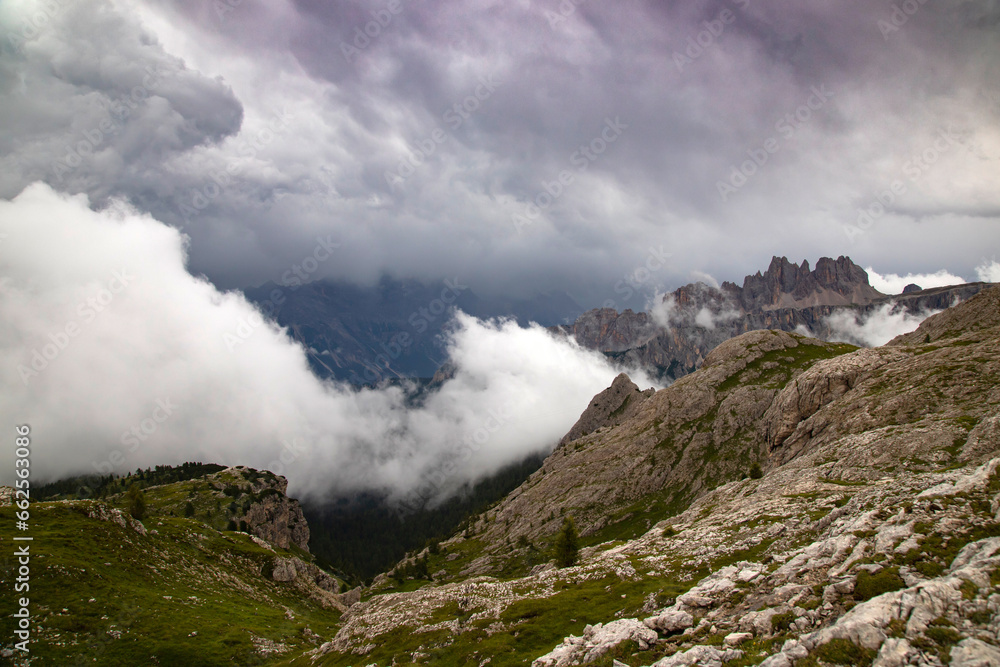 Lastoi De Formin and Cima Ambrizzola from the trail to Nuvolau refuge. Lastoi De Formin and Cima Ambrizzola from the trail to Nuvolau refuge.