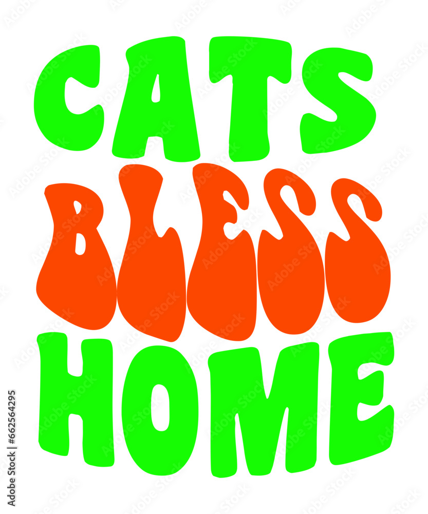 Cats Bless Home Retro SVG Cats Bless Home Retro SVG