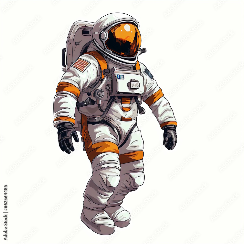 Cartoon Astronaut in Vector Graphic Cartoon Astronaut in Vector Graphic