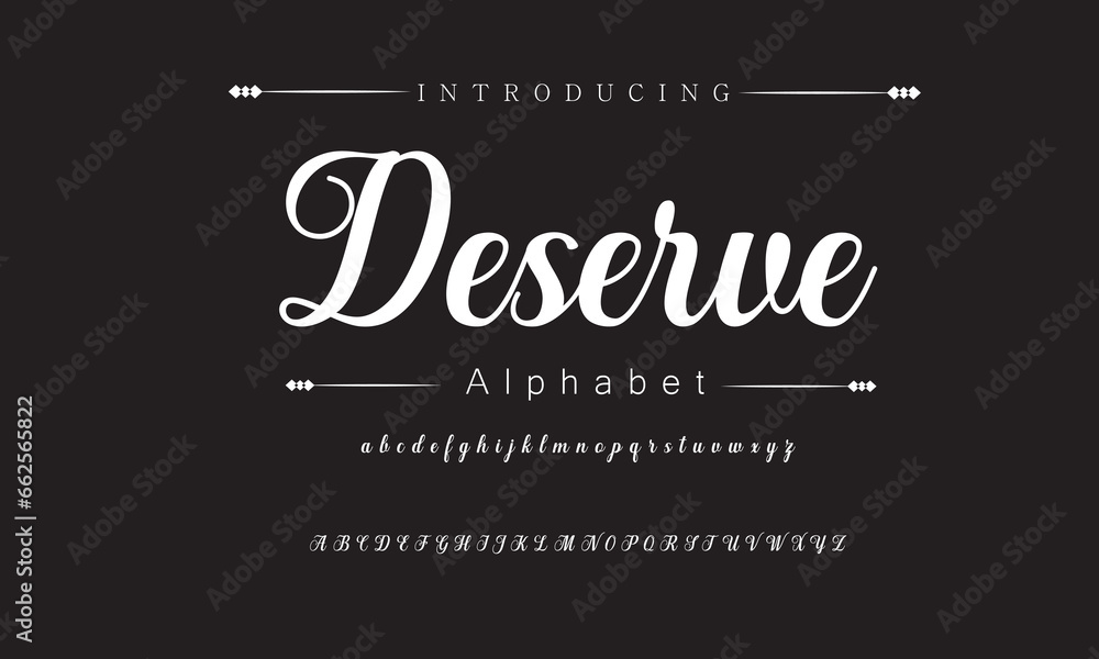 Deserve Elegant Font Uppercase Lowercase and Number. Classic Lettering ...