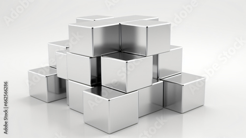 Metal cubes 3d render