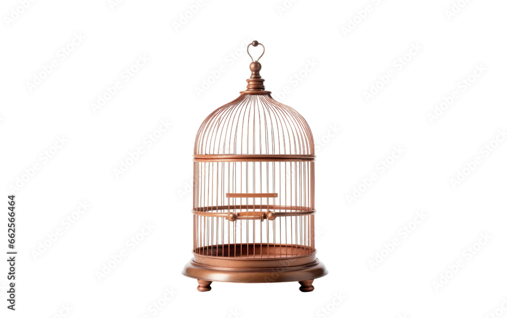 Stunning Brown Bird Cage Cover with Stand Isolated on Transparent Background PNG.