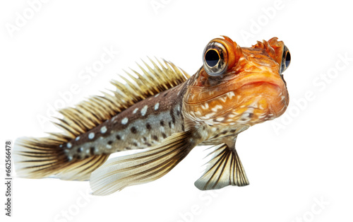 Attractive Blenny Fish Real Image Isolated on Transparent Background PNG.