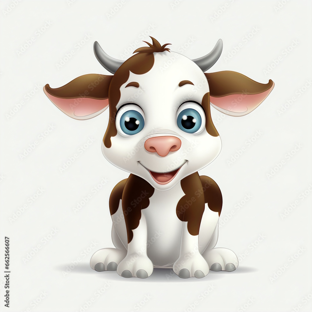 Cute Big-Eyed Cow Cartoon Character Vector Cute Big-Eyed Cow Cartoon Character Vector