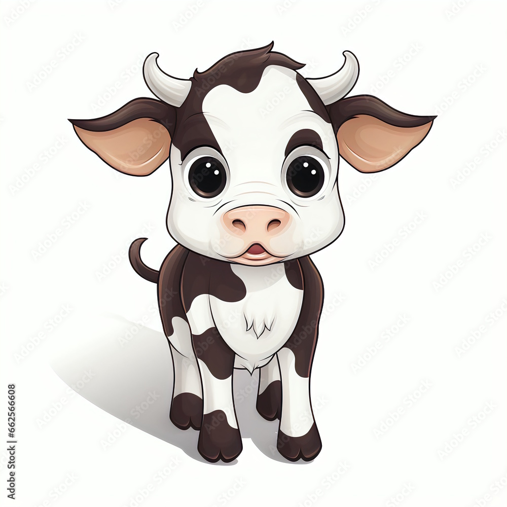 Cute Big-Eyed Cow Cartoon Character Vector Cute Big-Eyed Cow Cartoon Character Vector