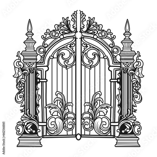 Design drawing of metal gates.
