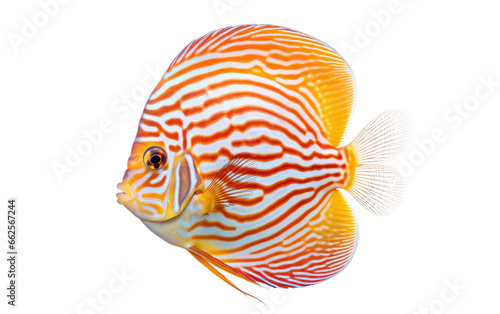 Colorful Discus Fish Isolated on Transparent Background PNG.