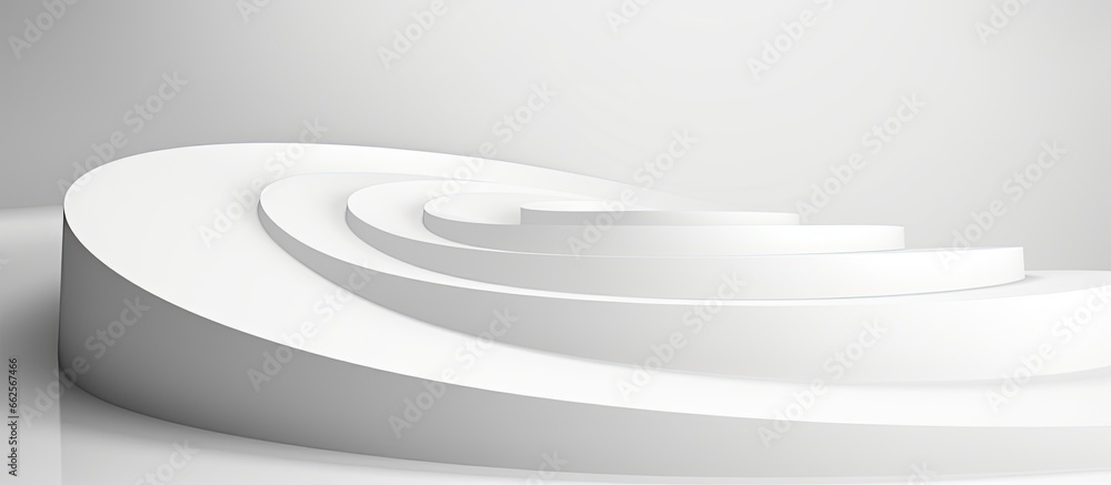 Fototapeta premium Minimalistic AI design featuring abstract white background with crooked path symbolizing business success for various purposes like presentations wallpapers and advertising