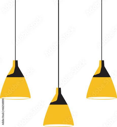 hanging lamps vector illustration for sticker and wall decors